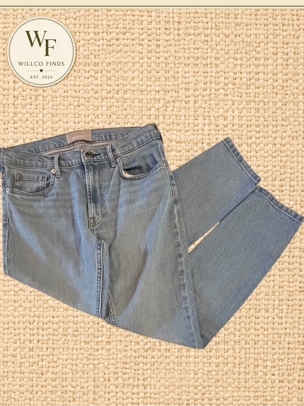 Everlane Size 28 Ankle Jeans Light Wash Slim Straight Stretch Denim